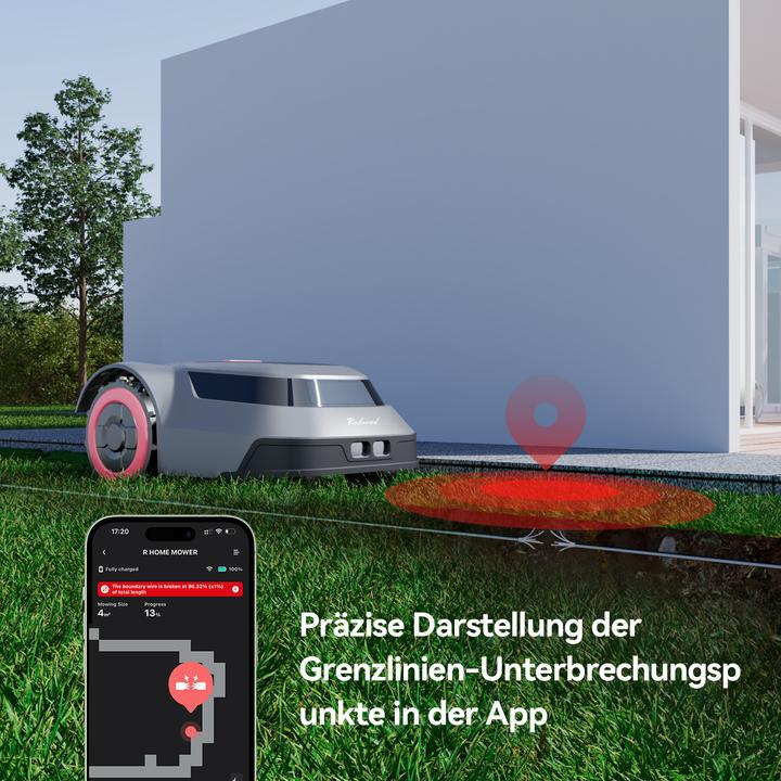Actual product image Redroad robotic lawnmower,smart robot lawnmower,C-TOF technology intelligent route planning,500m²,APP (500 m²)