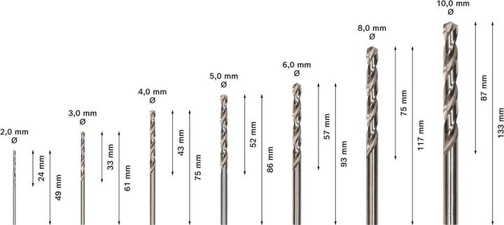 Produktbild Bosch Zubehör PRO Stainless Steel HSS-Co Spiralbohrer-Set, 7-tlg. (10.0, 2.0, 3.0, 4.0, 5.0, 6.0, 8.0)