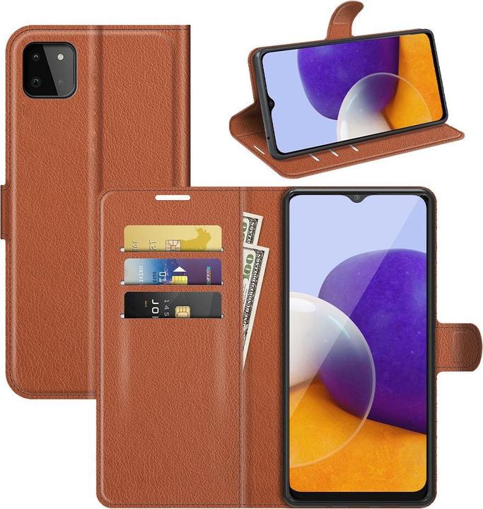 Actual product image Cover-Discount Galaxy A22 5G - leather case cover brown (Samsung Galaxy A22 5G)