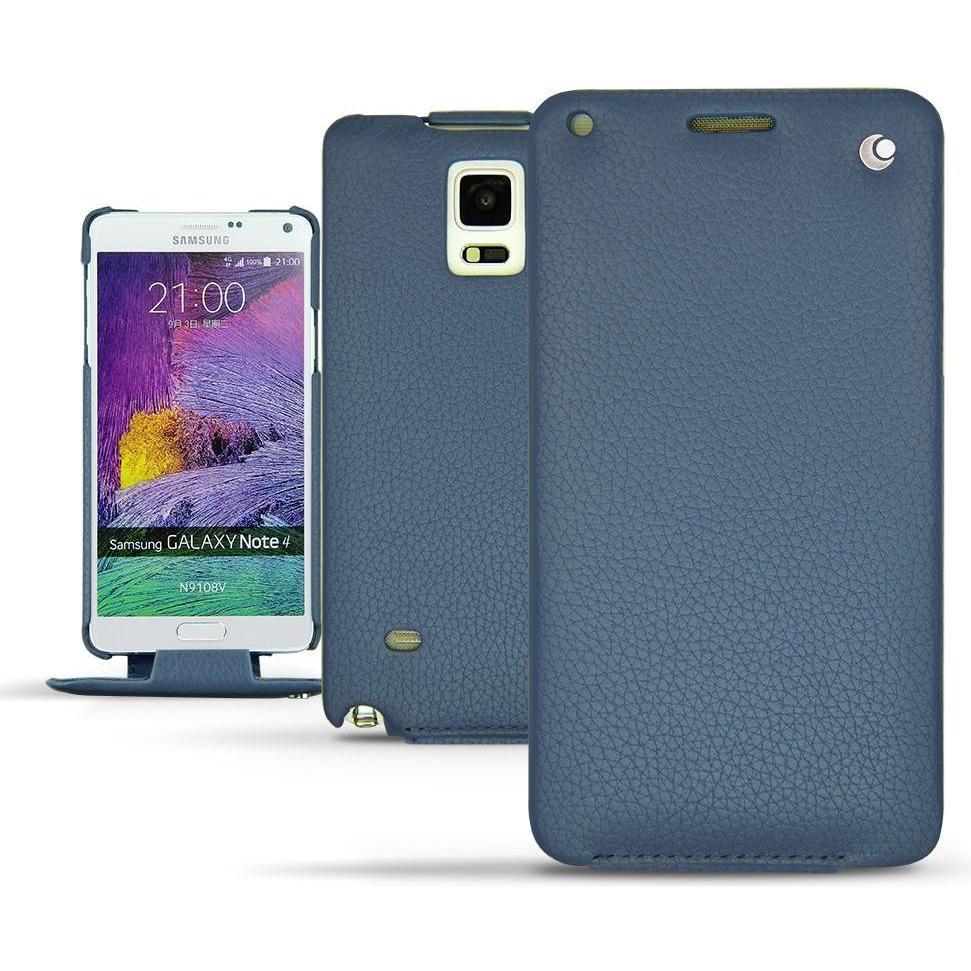 Noreve Lederschutzhülle vertikal (Samsung Galaxy Note 4), Smartphone Hülle, Blau