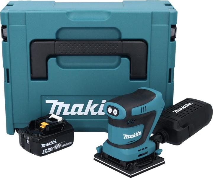 Actual product image Makita DBO481T1J Cordless Finishing Sander 112 x 102mm 18V + 1x Battery 5,0Ah + Case - without (Sander)