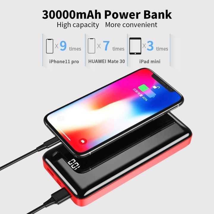 Actual product image Bextoo Powerbank 30000mAh, Red (27000 mAh, 22.50 W, 22.50 Wh)