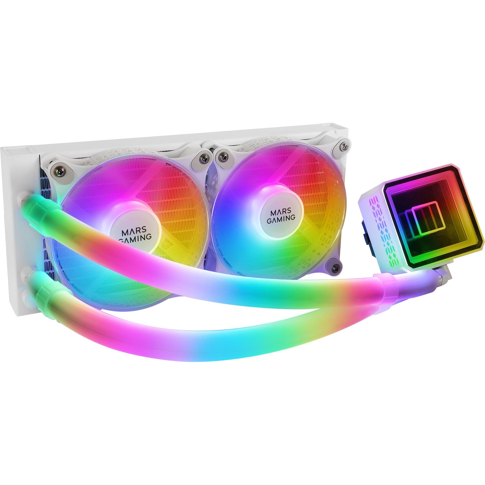 Thumbnail - Mars Gaming Kit Watercooling Aio Ml-Ultra RGB - 240mm (Blanc), CPU Wasserkühler, Weiss