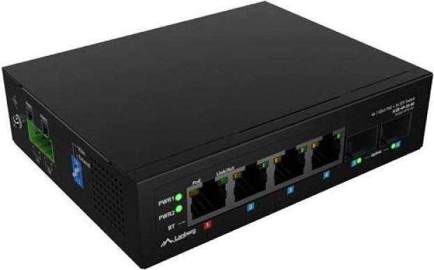 Lanberg switch light industrial POE 1xBT 3xAT 2xSFP DIN niezarządzalny gigabit ethernet (6 ports)