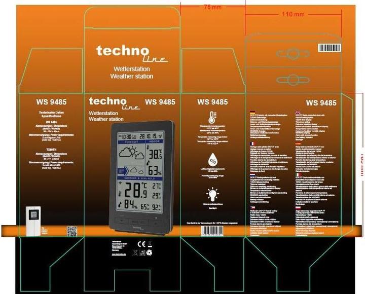 Image du produit Technoline Stacja pogody WS9485 MULTI Accueil