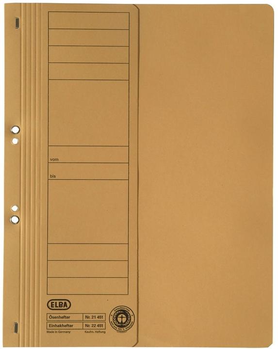 Elba Ösenhefter aus Karton, gelb, kaufmännische Heftung halber Vorderdeckel, gepackt zu 50 Stück (A4, 50 x)