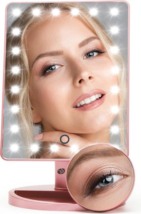 Immagine prodotto Rio Specchio cosmetico 24 LED Touch Rose Gold (17 x 5,5 x 22 cm)