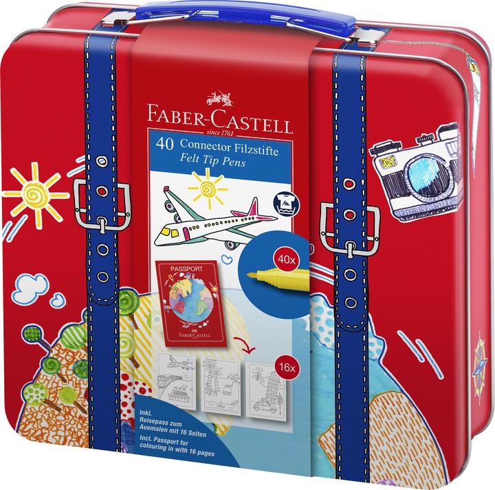 Immagine prodotto Faber-Castell Penne con punta in feltro Connettore Custodia da viaggio (Multicolore, 40 x)