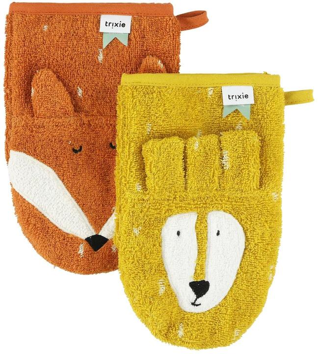 Trixie Baby Waschhandschuh klein 2er Set Löwe und Fuchs