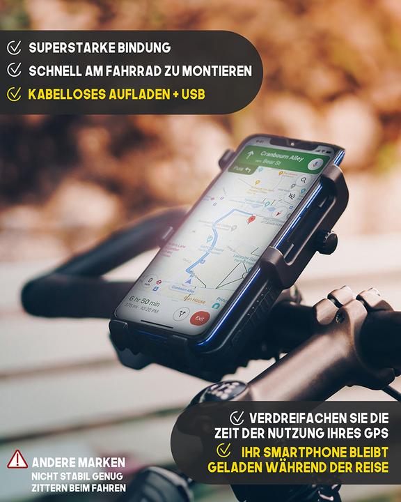 Image du produit Sunslice Wiederaufladbare Fahrrad-Telefonhalterung "Cyclotron 5000mAh"