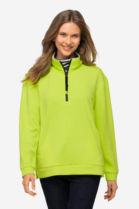 Actual product image Laurasøn Sweatshirt, Troyerkragen, Langarm, Seitenschlitze (M)