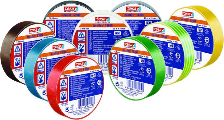 Image du produit tesa Ruban isolant électrique, ruban adhésif résistant à la chaleur pour isoler, réparer & regrouper (19 mm)