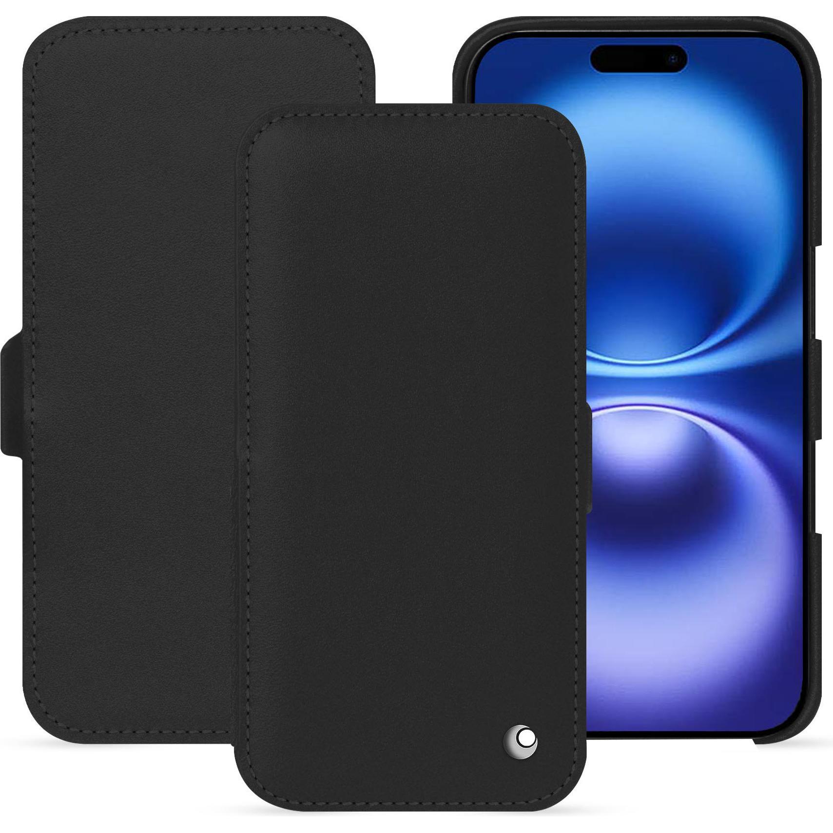 Noreve Lederschutzhülle horizontal (Apple iPhone 16), Smartphone Hülle, Schwarz