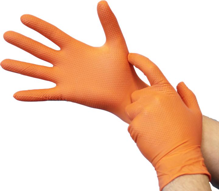 Actual product image Meditrade Industrade® unisex disposable gloves Nitril® StellarGrip Orange orange size M 50 pcs. (M)
