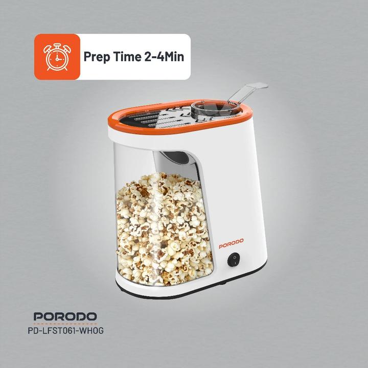 Image du produit Porodo Lifetsyle 1200W Abnehmbarer Tank Popcornmaschine - Weiss und Orange