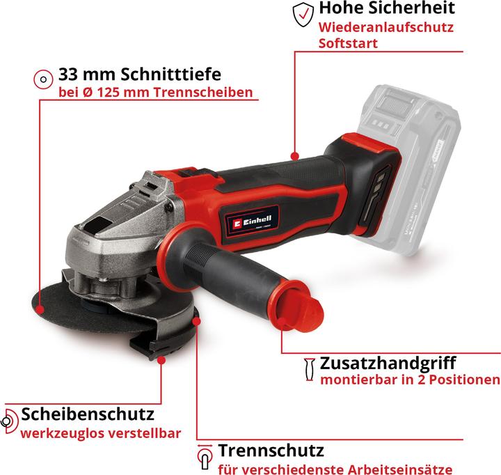 Actual product image Einhell TE-AG 18/125-2 Li (125 mm)