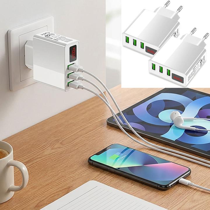 Produktbild Casativo 2er-Set Intelligentes 3-Port USB-Netzteil mit LED-Anzeige, weiss (3 Ports)