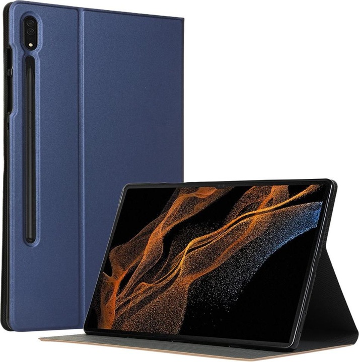 Image du produit Cover-Discount Galaxy Tab S8 Ultra - Étui Smart Tri-fold bleu foncé (Galaxy Tab S8 Ultra)