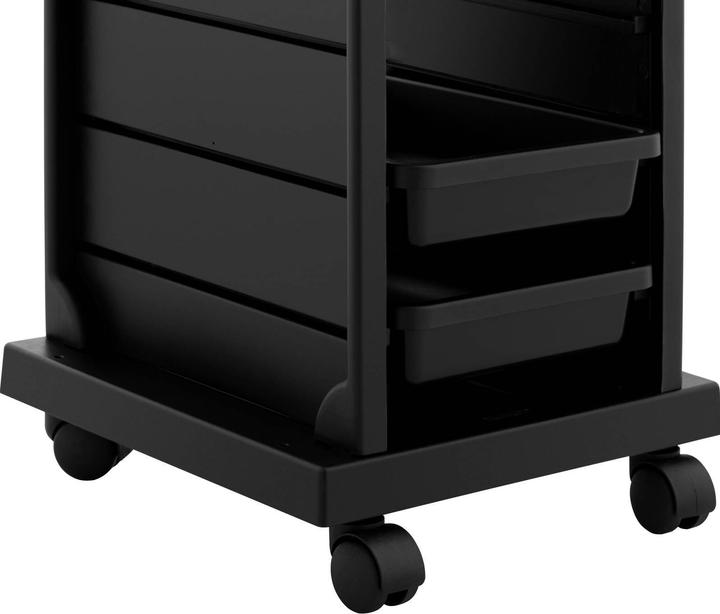 Produktbild Physa Rollbarer Friseurtrolley Friseurwagen Kosmetikwagen 4 Schubladen 10 kg schwarz