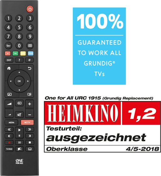 Productafbeelding One for All Grundig TV vervangende afstandsbediening (Universele afstandsbediening, Infrarood)