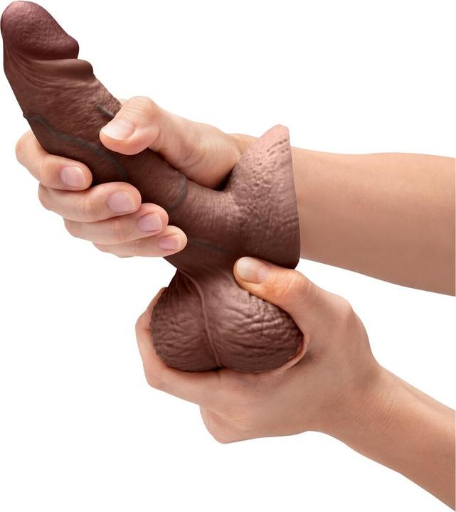 Produktbild Earthly Body Slipskin Realistic Silicone Dildo 6 Inch Girthy Brown