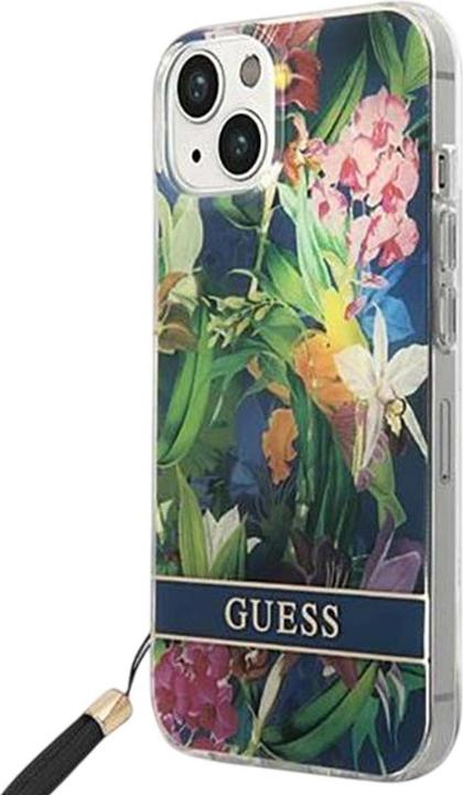 Produktbild Guess GUOHCP14SHFLSB iPhone 14 6,1" niebieski/blue hardcase Flower Strap (Apple iPhone 14)