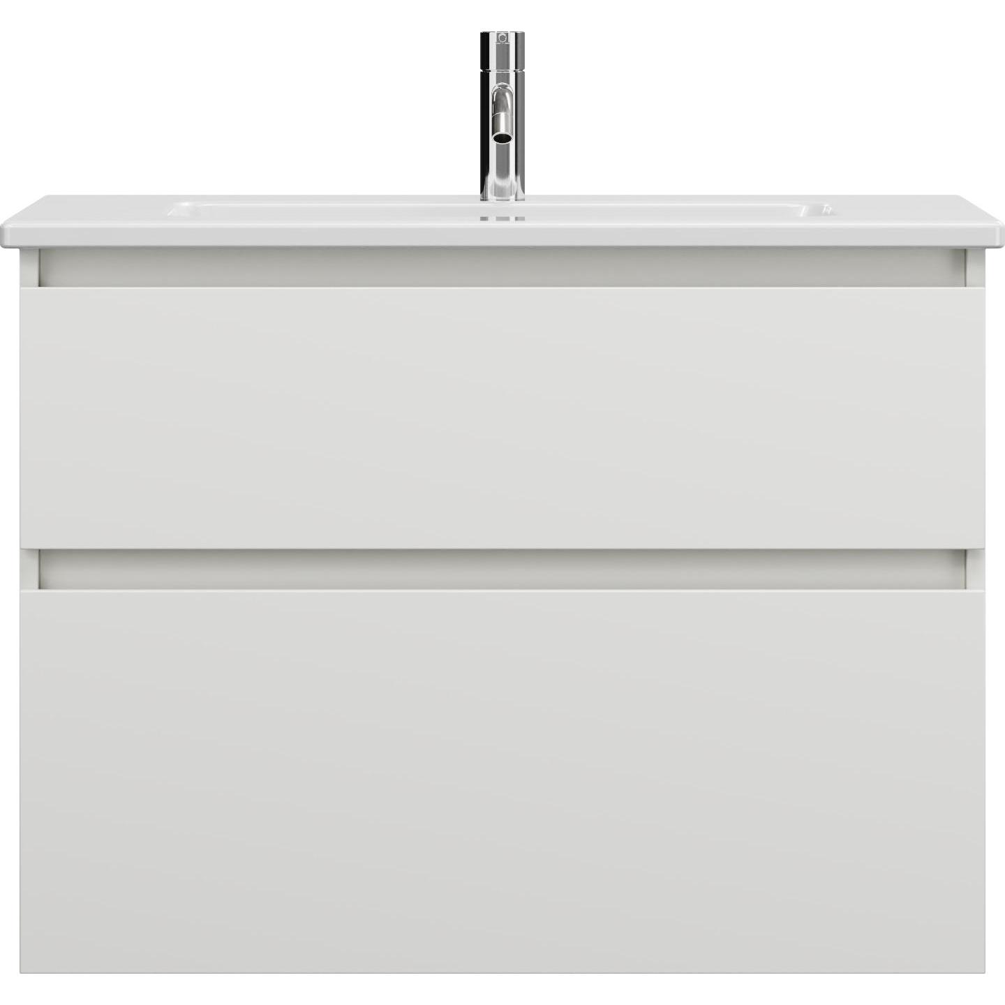 burgbad, Badmöbelset, Lin20 tiefes Keramik-Waschtisch inklusive Waschtischunterschrank 2 Auszüge, 830x415x622mm