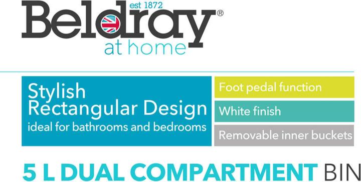 Immagine prodotto Beldray LA035235WHTFEU7 5-Litre Dual Compartment Bin â White (5 l)