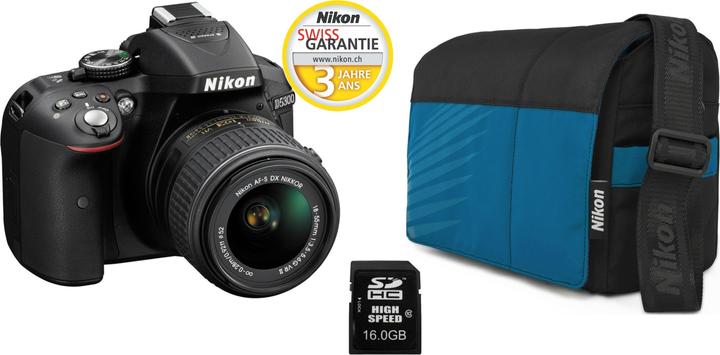 Produktbild Nikon D5300 18-55mm VR II Kit inkl. Umhängetasche & 16GB SD Karte (APS-C / DX)
