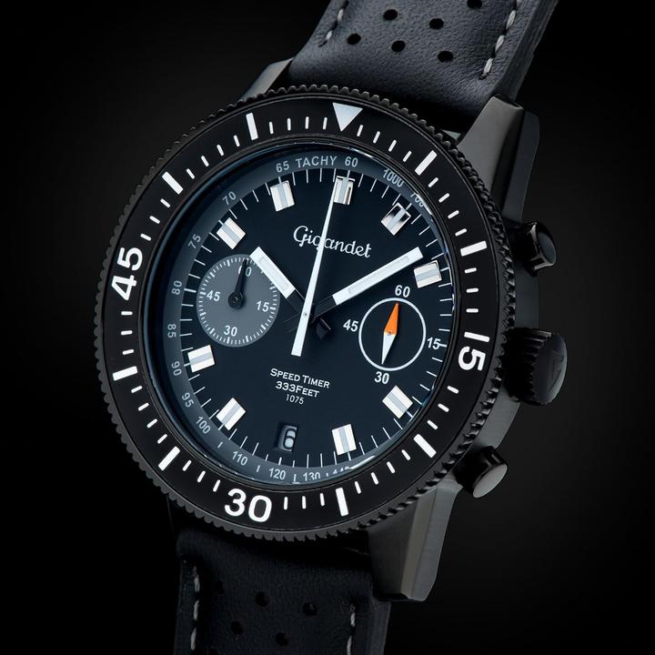 Actual product image Gigandet Analog Japanese Quartz Chronograph Watch with Leather Strap, Retro Style