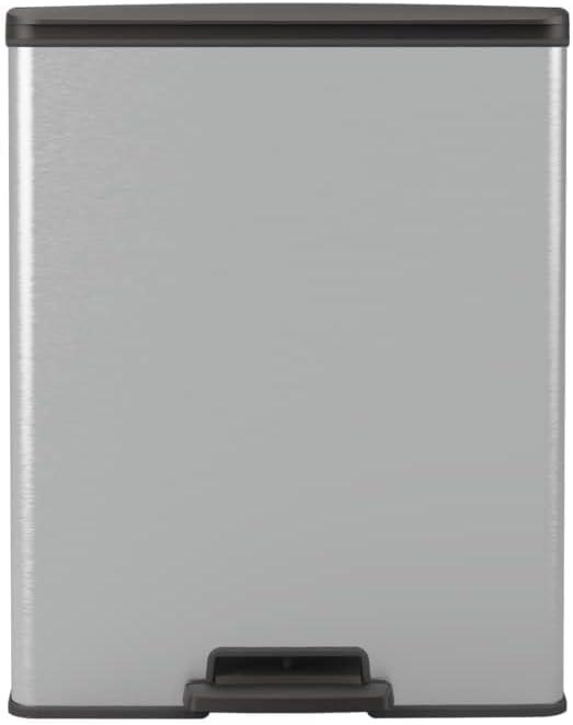 Produktbild Curver Deco bin slim 254619 Mülleimer 52 l (B x H x T) 486 x 615 x 284 mm Silbe (52 l)