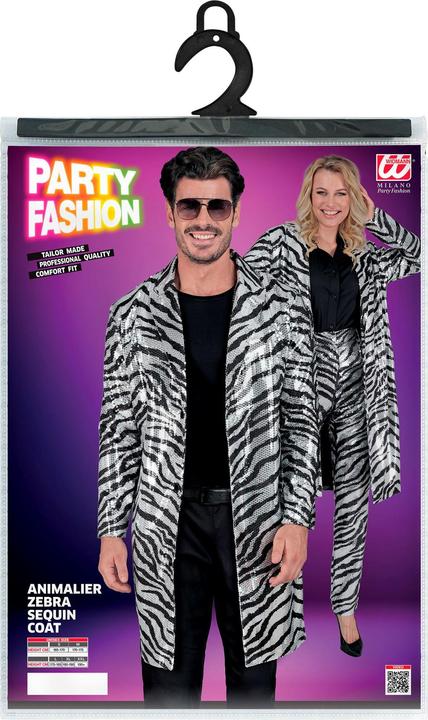 Actual product image Widmann Sequin coat in zebra pattern (M, S)