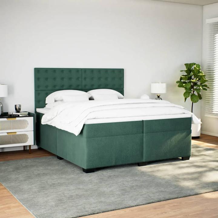 Actual product image vidaXL Bo x spring bed with mattress 200 x 200 cm velvet (200 x 200 cm)