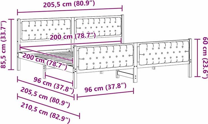 Image du produit vidaXL Modernes Bett (200 x 200 cm)