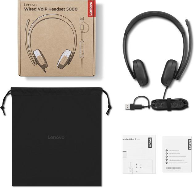 Productafbeelding Lenovo VoIP Headset 5000 (Bedraad, USB-C, Microsoft Teams)