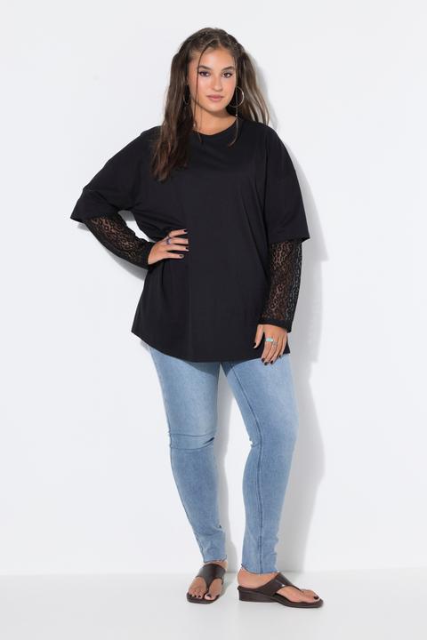 Produktbild Studio Untold T-Shirt, Oversize Shape, Langarm mit Spitze (54, 56)