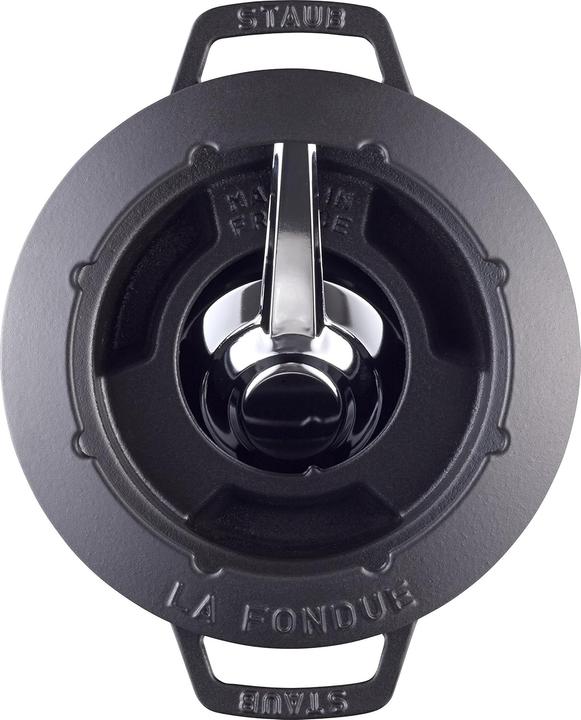 Productafbeelding Staub Fondueset zwart w. 2 handvatten, rond. 20 cm (Kaasfondue, Chocoladefondue)