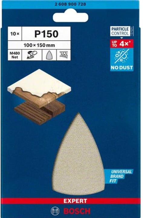Produktbild Bosch Professional Zubehör EXPERT M480 Schleifnetz für Multischleifer 100 x 150 mm, G 150, 10-tlg. (150)