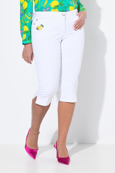 Produktbild Miamoda 3/4-Caprijeans Carrie, Zitronen-Stickerei, Glitzersteinchen (56)