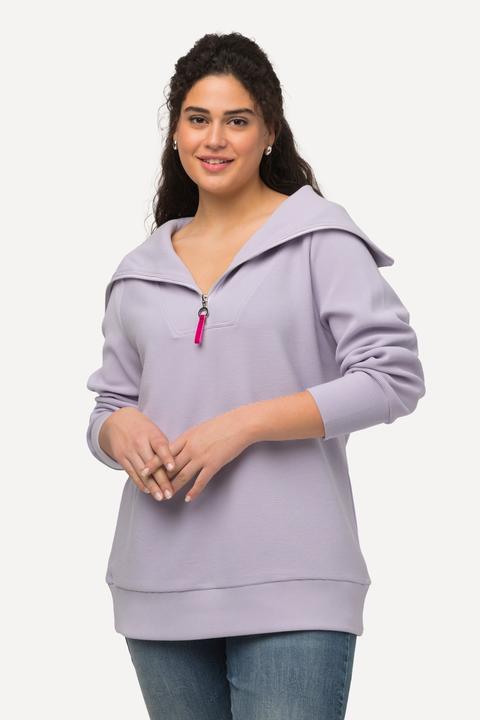 Produktbild Ulla Popken Troyer, Querrippen, Stehkragen, Zipper, Langarm (50, 52)