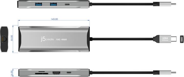 Immagine prodotto j5Create JCD393 (USB-C, 1 Porti)