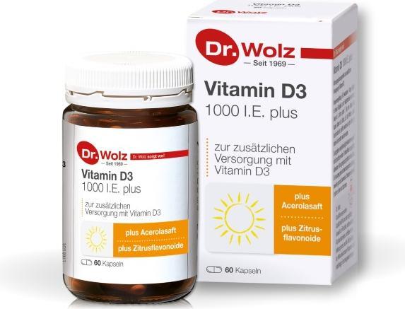 Actual product image Dr. Wolz Vitamin D3 1000 I.E. plus Kapsel (60 Piece, Capsules, 105 g)