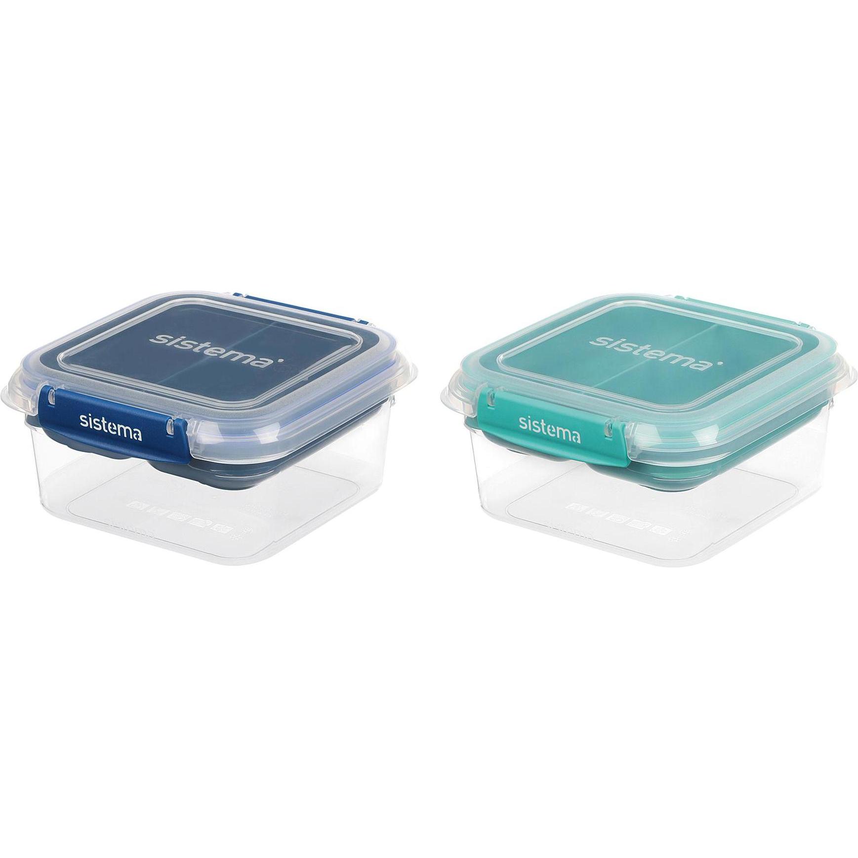 6x Sistema Lunchbox 1500ml blau/mint, Lunchbox, Blau
