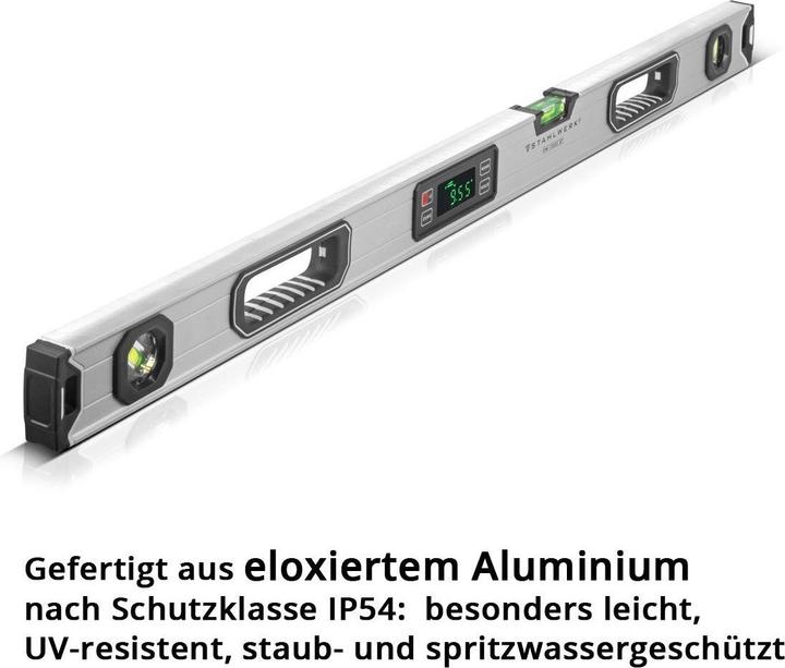 Actual product image Stahlwerk Digital spirit level DW-1000 ST made of aluminium with 1000 mm length (100 cm)