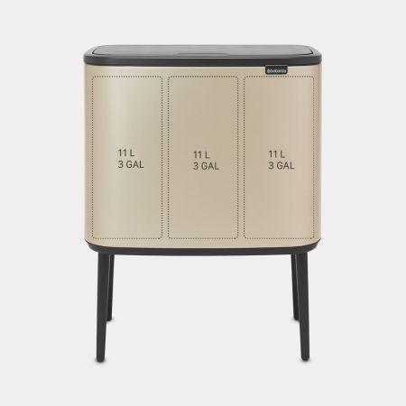 Productafbeelding Brabantia Prullenbak Bo Touch Bin Champagne, 3 x 11 L (33 l)