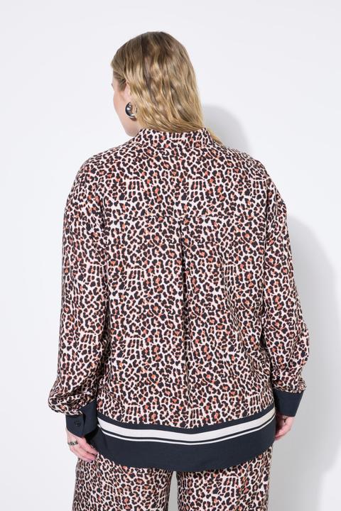 Image du produit Studio Untold Chemisier oversize, imprimé léopard et rayures à la base (60)