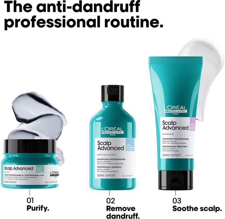 Image du produit L'Oréal Paris L'OrÃ©al Professionnel - (Shampooing Dermo Clarifiant Anti-Dandruff) Scalp Advanced - Volume : 300 (300 ml, Shampoing liquide)