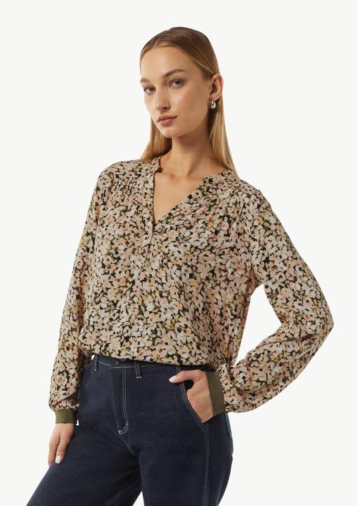 Image du produit Comma Bluse Floral gemusterte Bluse aus Crêpe mit Rippdetail (44)