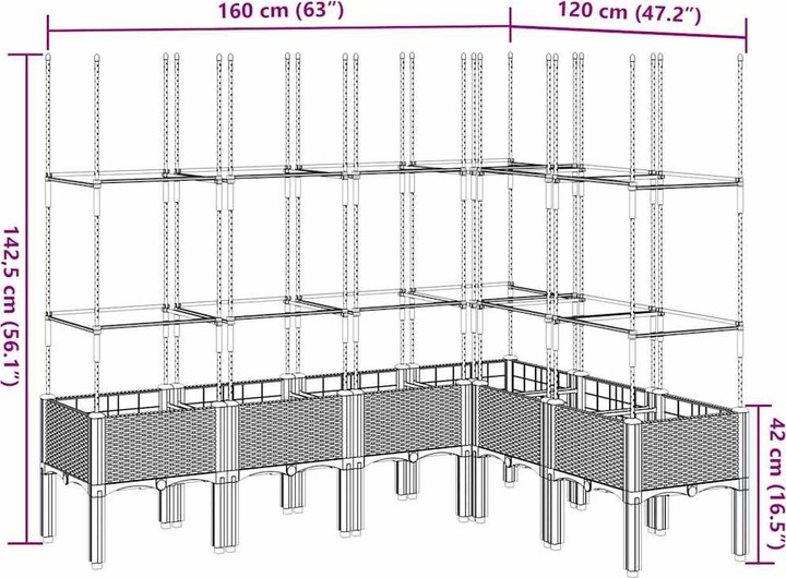 Actual product image VidaXL Planter with trellis PP