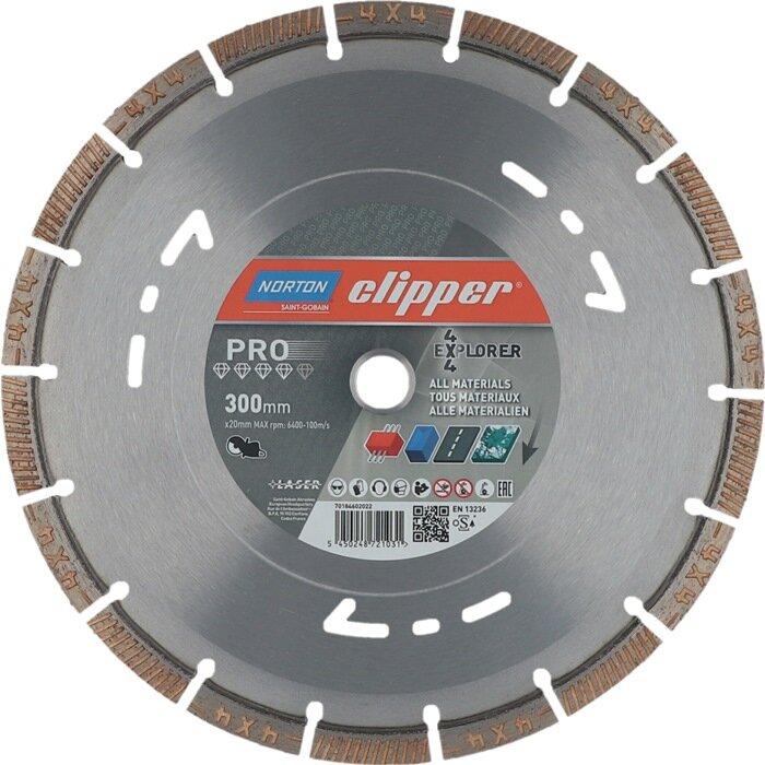 Actual product image Saint-Gobain Diamond saw blade 4x4 Explorer D.300mm Bohr.20mm 3mm 12mm NORTON CLIPPER